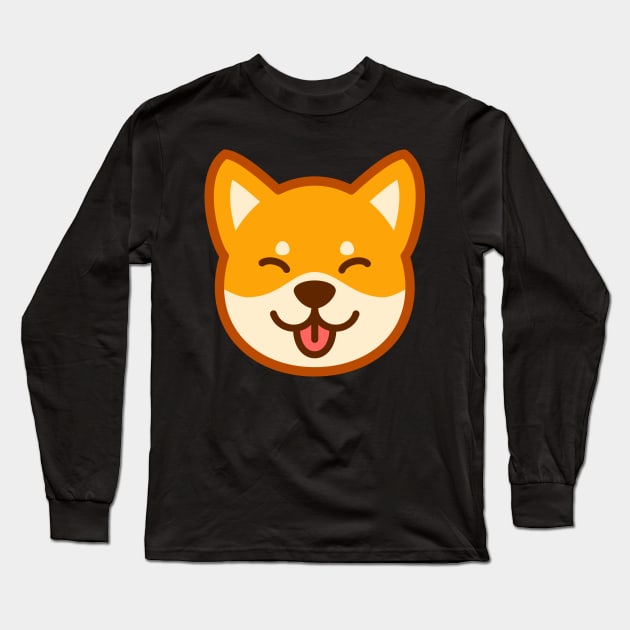 Gold Shiba: Eyes closed tongue Long Sleeve T-Shirt by Red Wolf